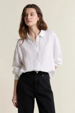 ETAM Camisas Y Blusas Estampadas|Camisas Fluidas|Camisa de manga larga BLANCO