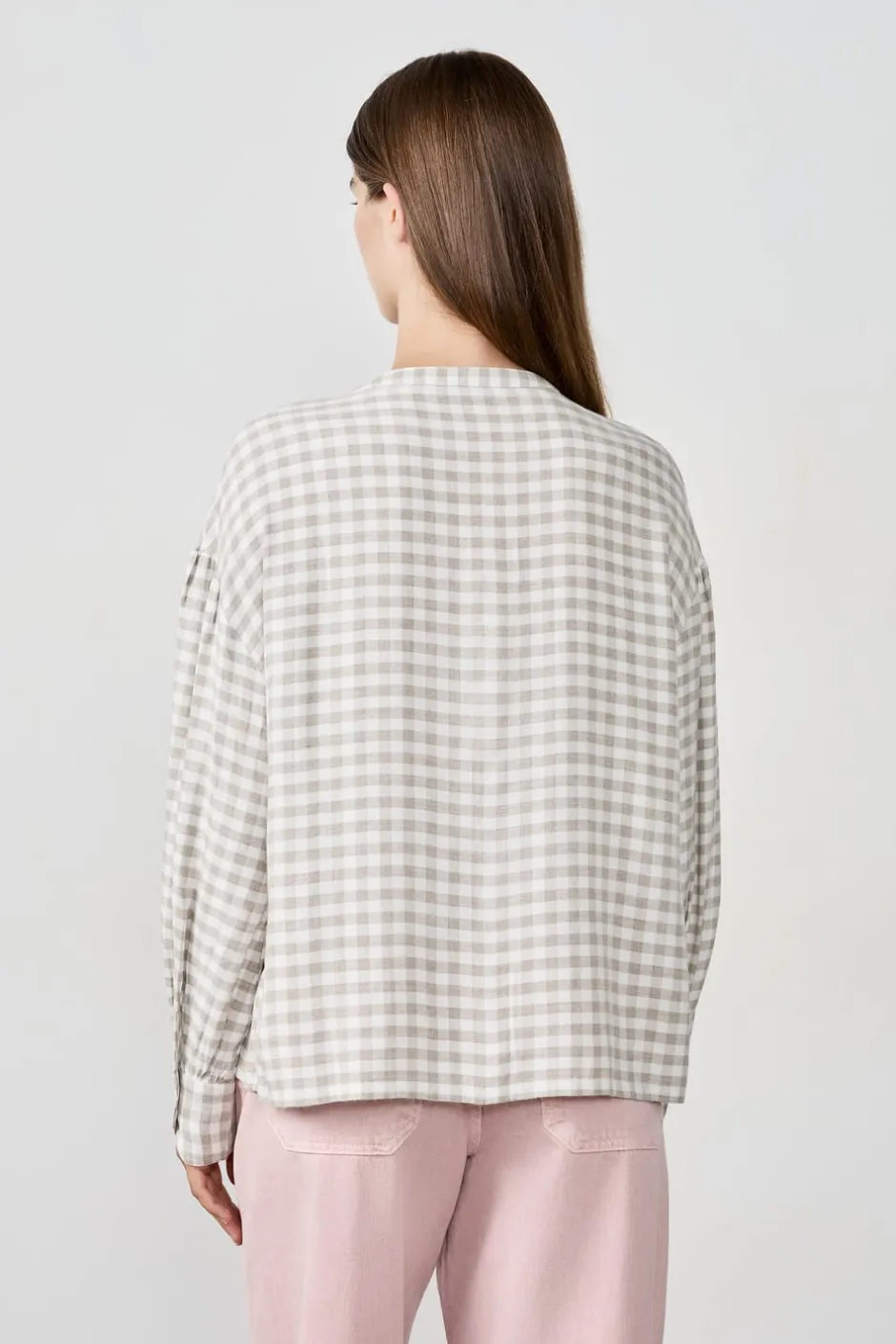 ETAM Camisas Fluidas|Camisas Chic|Camisa de manga larga a cuadros LINO
