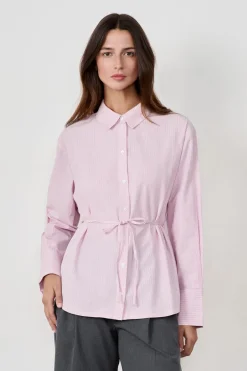 ETAM Camisas Y Blusas Estampadas|Camisas Fluidas|Camisa de manga larga de popelina ROSA CHICLE