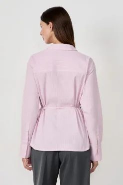 ETAM Camisas Y Blusas Estampadas|Camisas Fluidas|Camisa de manga larga de popelina ROSA CHICLE