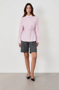 ETAM Camisas Y Blusas Estampadas|Camisas Fluidas|Camisa de manga larga de popelina ROSA CHICLE