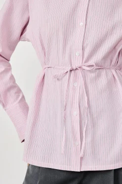 ETAM Camisas Y Blusas Estampadas|Camisas Fluidas|Camisa de manga larga de popelina ROSA CHICLE