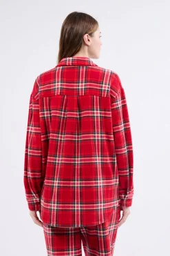 ETAM Pijamas Calentitos|Partes De Arriba De Pijama|Camisa de pijama a cuadros ROJO