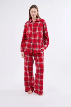 ETAM Pijamas Calentitos|Partes De Arriba De Pijama|Camisa de pijama a cuadros ROJO