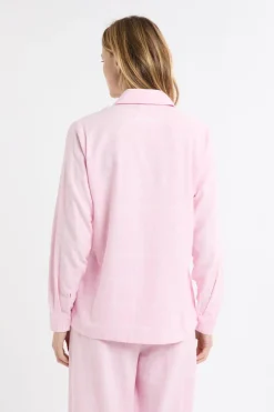 ETAM Los Pijamas Más Responsables|Partes De Arriba De Pijama|Camisa de pijama a cuadros con estampado de perros en algodón ROSA