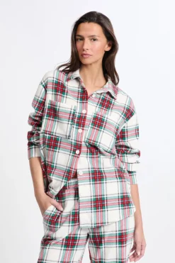 ETAM Los Pijamas Más Responsables|Pijamas Calentitos|Camisa de pijama a cuadros ROJO