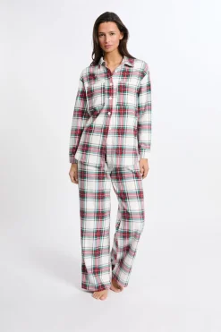 ETAM Los Pijamas Más Responsables|Pijamas Calentitos|Camisa de pijama a cuadros ROJO