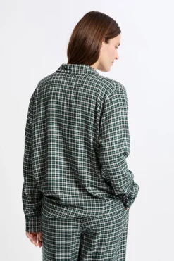 ETAM Partes De Arriba De Pijama|Los Pijamas Más Responsables|Camisa de pijama a cuadros VERDE