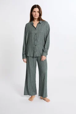 ETAM Partes De Arriba De Pijama|Los Pijamas Más Responsables|Camisa de pijama a cuadros VERDE