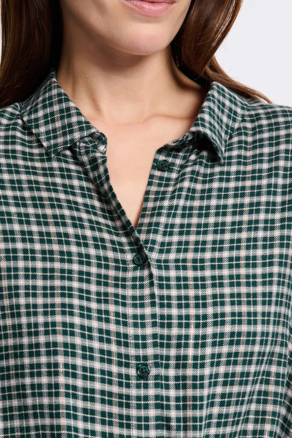 ETAM Partes De Arriba De Pijama|Los Pijamas Más Responsables|Camisa de pijama a cuadros VERDE