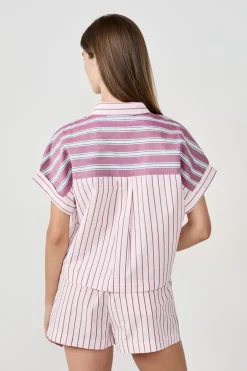 ETAM Partes De Arriba De Pijama|Camisa de pijama a rayas ROSA