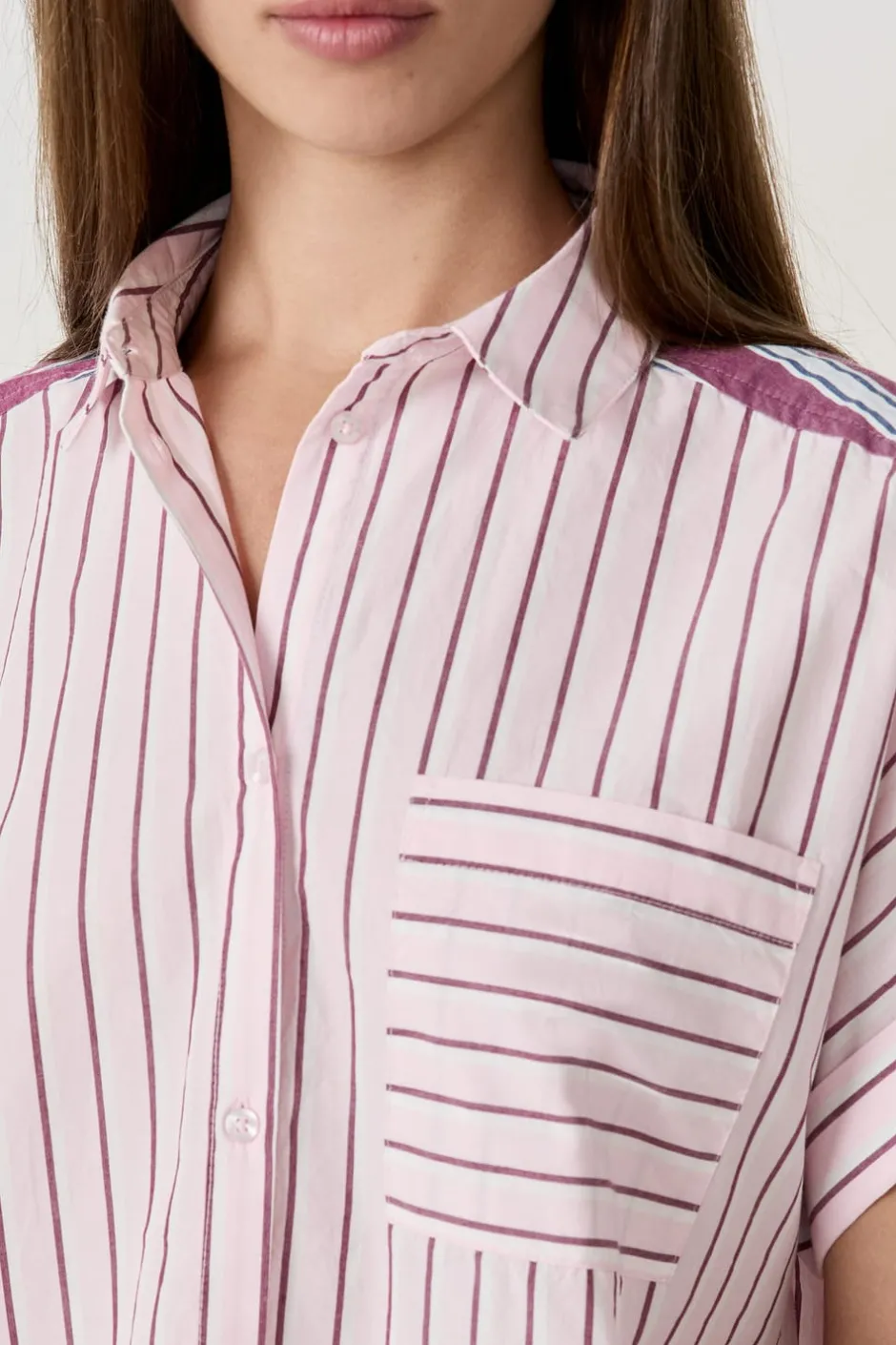 ETAM Partes De Arriba De Pijama|Camisa de pijama a rayas ROSA