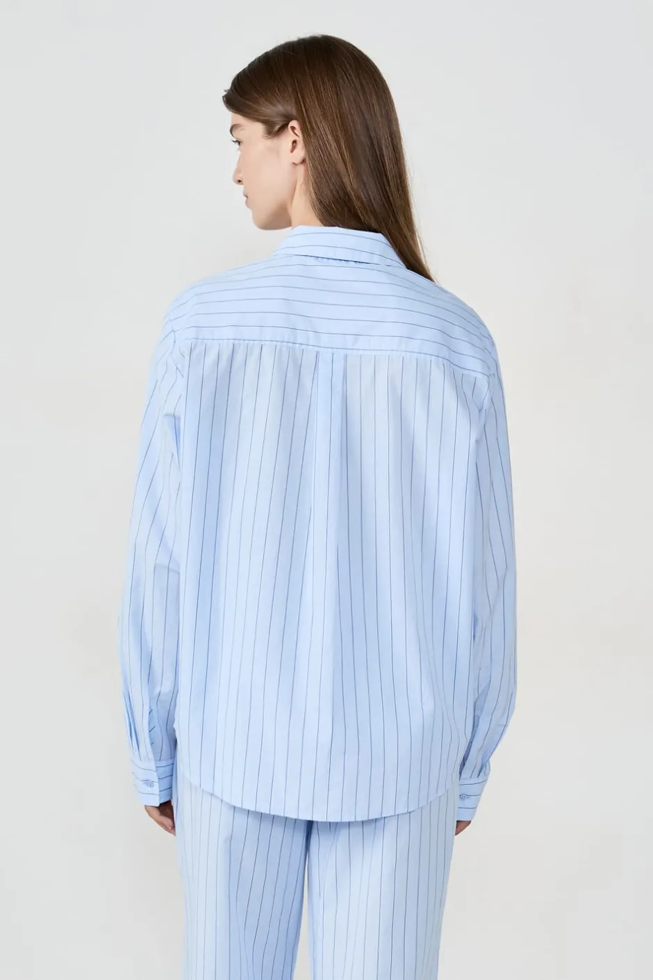 ETAM Partes De Arriba De Pijama|Los Pijamas Más Responsables|Camisa de pijama a rayas AZUL CIELO