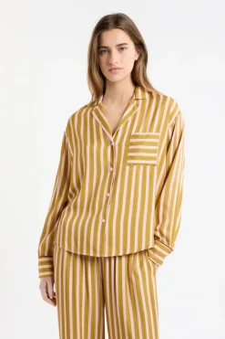 ETAM Los Pijamas Más Responsables|Partes De Arriba De Pijama|Camisa de pijama bicolor a rayas MULTICOLOR