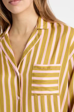 ETAM Los Pijamas Más Responsables|Partes De Arriba De Pijama|Camisa de pijama bicolor a rayas MULTICOLOR