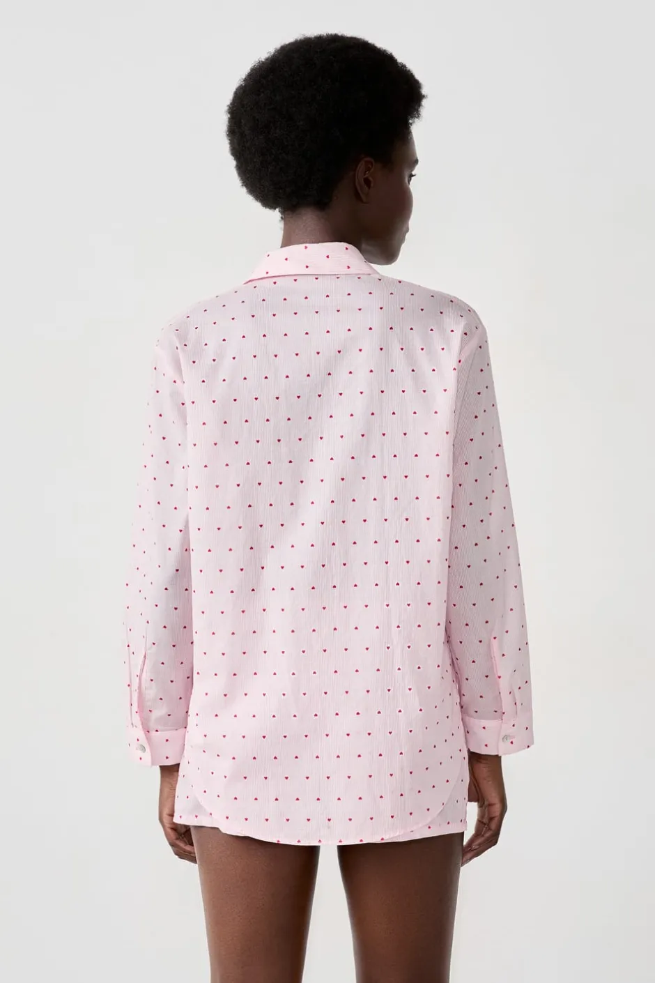 ETAM Pijamas Para Novias|Partes De Arriba De Pijama|Camisa de pijama con corazones ROSA CHICLE