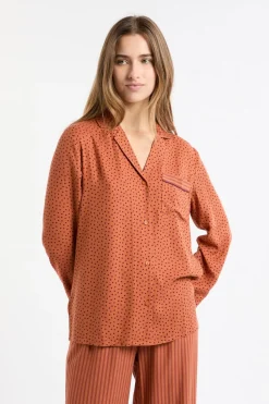 ETAM Los Pijamas Más Responsables|Partes De Arriba De Pijama|Camisa de pijama con estampado de corazones MARR&Oacute;N