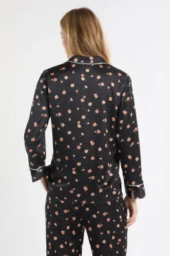 ETAM Partes De Arriba De Pijama|Camisa de pijama con estampado floral de satén MULTICOLOR