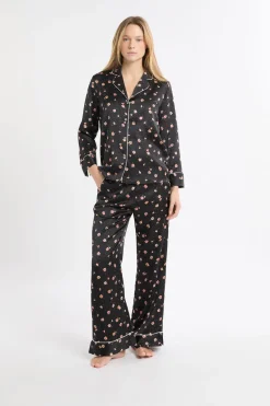 ETAM Partes De Arriba De Pijama|Camisa de pijama con estampado floral de satén MULTICOLOR