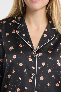 ETAM Partes De Arriba De Pijama|Camisa de pijama con estampado floral de satén MULTICOLOR