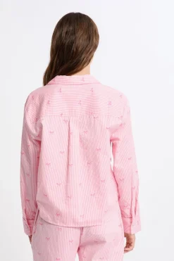 ETAM Los Pijamas Más Responsables|Partes De Arriba De Pijama|Camisa de pijama de algodón estampada ROSA