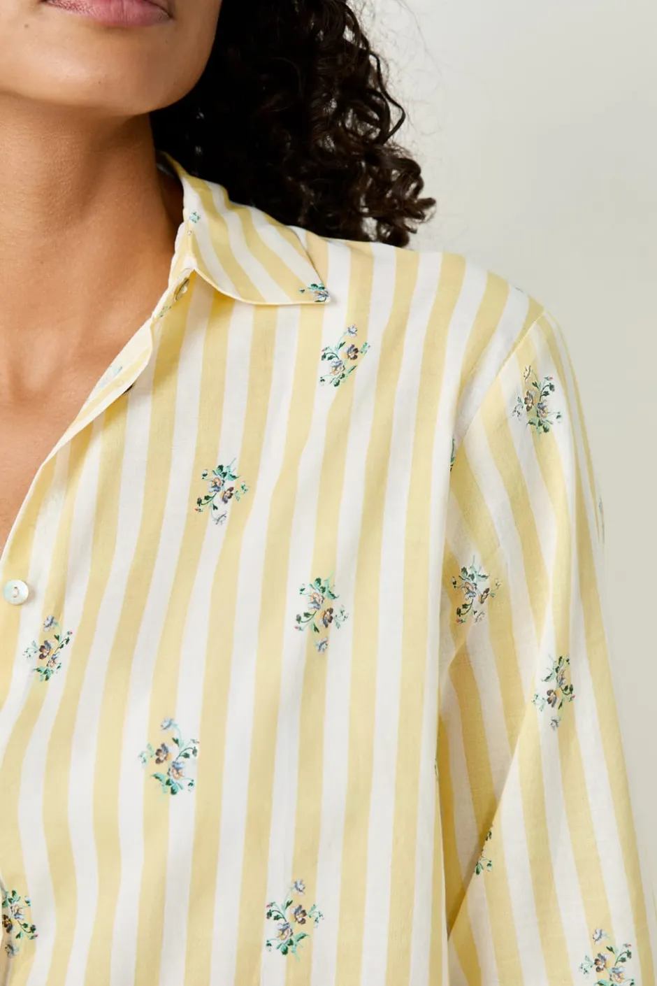 ETAM Partes De Arriba De Pijama|Camisa de pijama de algodón estampada AMARILLO