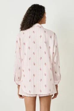 ETAM Partes De Arriba De Pijama|Camisa de pijama de algodón estampada ROSA CLARO