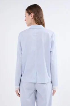 ETAM Partes De Arriba De Pijama|Los Pijamas Más Responsables|Camisa de pijama de manga larga a rayas AZUL