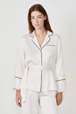 ETAM Pijamas Para Novias|Partes De Arriba De Pijama|Camisa de pijama de satén CRUDO