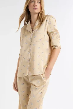 ETAM Partes De Arriba De Pijama|Camisa de pijama de satén con estampado de perros IMP FONDO ROSA