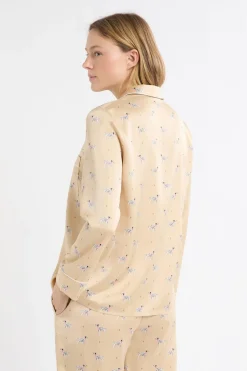 ETAM Partes De Arriba De Pijama|Camisa de pijama de satén con estampado de perros IMP FONDO ROSA