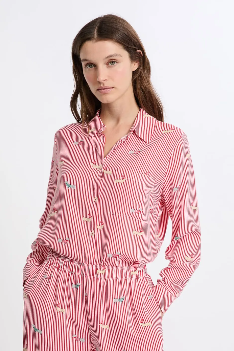 ETAM Los Pijamas Más Responsables|Partes De Arriba De Pijama|Camisa de pijama estampada ROJO