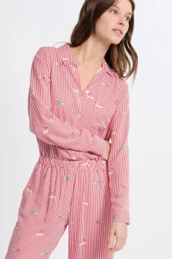 ETAM Los Pijamas Más Responsables|Partes De Arriba De Pijama|Camisa de pijama estampada ROJO