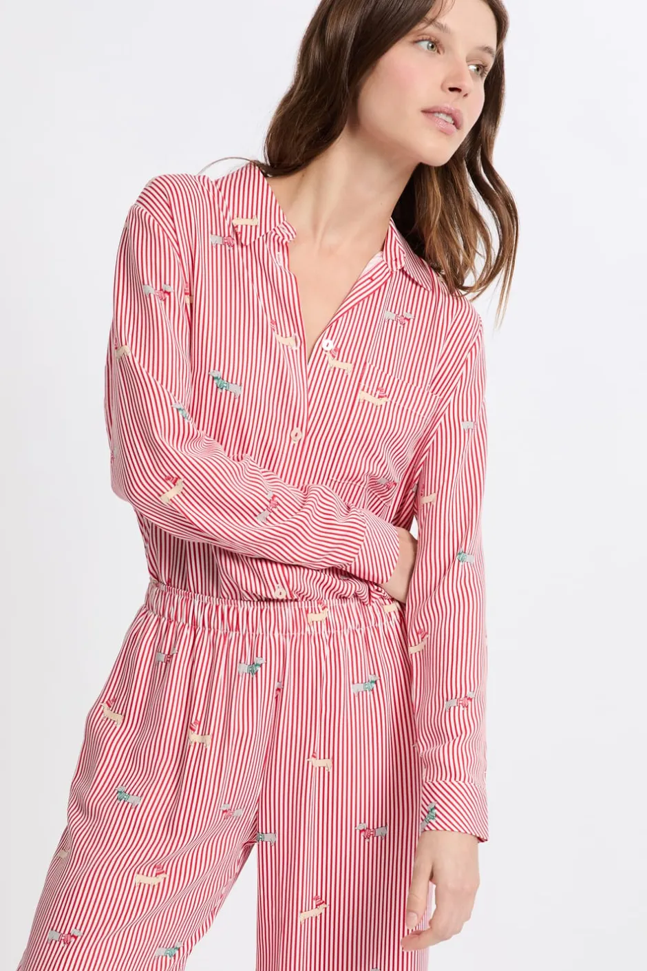 ETAM Los Pijamas Más Responsables|Partes De Arriba De Pijama|Camisa de pijama estampada ROJO