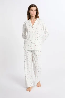 ETAM Partes De Arriba De Pijama|Los Pijamas Más Responsables|Camisa de pijama estampada de algodón CRUDO