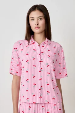 ETAM Partes De Arriba De Pijama|Los Pijamas Más Responsables|Camisa de pijama estampada ROSA