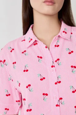 ETAM Partes De Arriba De Pijama|Los Pijamas Más Responsables|Camisa de pijama estampada ROSA