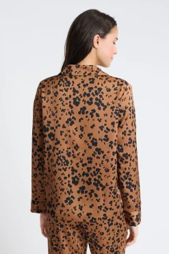 ETAM Partes De Arriba De Pijama|Los Pijamas Más Responsables|Camisa de pijama estampada MARRON