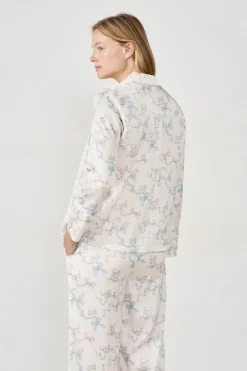 ETAM Partes De Arriba De Pijama|Camisa de pijama estampada satinada ESTAMPADO BLANCO ROTO