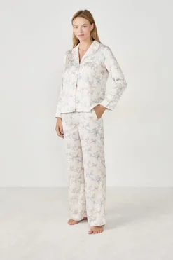 ETAM Partes De Arriba De Pijama|Camisa de pijama estampada satinada ESTAMPADO BLANCO ROTO