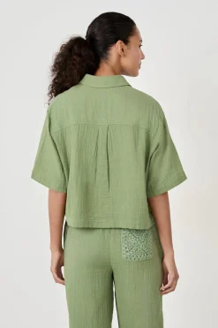 ETAM Partes De Arriba De Pijama|Los Pijamas Más Responsables|Camisa manga corta 100% algodón VERDE