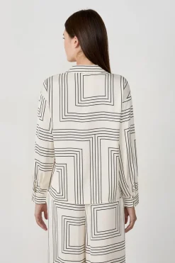 ETAM Camisas Y Blusas Estampadas|Camisas Fluidas|Camisa manga larga estampada ESTAMPADO FONDO CRUDO