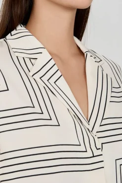 ETAM Camisas Y Blusas Estampadas|Camisas Fluidas|Camisa manga larga estampada ESTAMPADO FONDO CRUDO