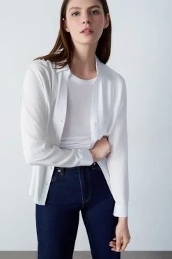 ETAM Camisas Fluidas|Camisas Clásicas|Camisas de manga larga BLANCO