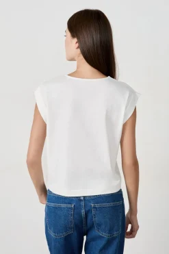 ETAM Cuello Redondo|Manga Corta|Camiseta de algodón con estampado BEIGE