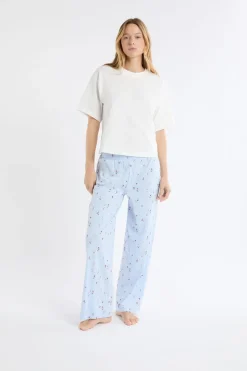 ETAM Los Pijamas Más Responsables|Partes De Arriba De Pijama|Camiseta de algodón con estampado de paisaje de esquí crudo