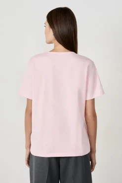 ETAM Cuello Redondo|Manga Corta|Camiseta de algodón estampada "Cool girl academy ROSA EMPOLVADOS