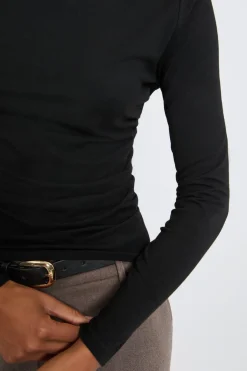 ETAM Manga Larga|Camiseta de cuello redondo y manga larga NEGRO