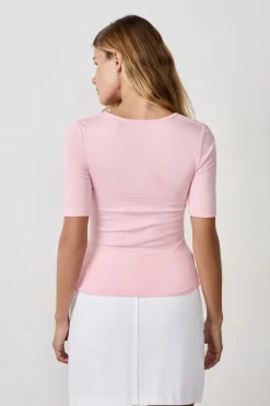 ETAM Cuello Redondo|Camisetas|Camiseta de manga 3/4 ROSA CLARO