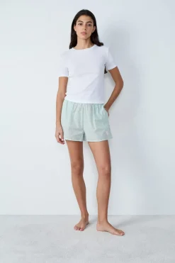 ETAM Los Pijamas Más Responsables|Camiseta de manga corta de algodón acanalado BLANCO